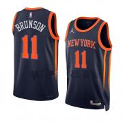 Unisex New York Knicks Jalen Brunson Jordan Navy Statement Edition Swingman Jersey