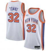 Unisex New York Knicks Karl-Anthony Towns Nike White 2024 City Edition Swingman Jersey