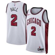 Unisex Chicago Bulls Lonzo Ball Nike White 2022 City Edition Swingman Jersey