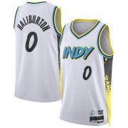 Unisex Indiana Pacers Tyrese Haliburton Nike White 2024 City Edition Swingman Jersey