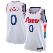 Unisex Philadelphia 76ers Tyrese Maxey Nike White 2024 City Edition Swingman Jersey