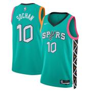 Unisex San Antonio Spurs Jeremy Sochan Nike Turquoise City Edition Swingman Jersey
