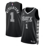 Unisex San Antonio Spurs Victor Wembanyama Jordan Black Statement Edition Swingman Jersey