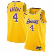 Unisex Los Angeles Lakers Dalton Knecht Nike Yellow Icon Edition Swingman Jersey