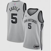 Unisex San Antonio Spurs Stephon Castle Jordan Brand Silver Swingman Jersey - Statement Edition