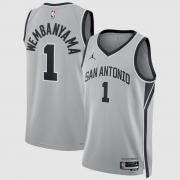 Unisex San Antonio Spurs Victor Wembanyama Jordan Brand Silver Swingman Jersey - Statement Edition